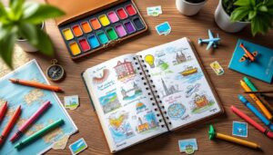 découvrez nos carnets de voyage pour enfants, conçus avec des activités ludiques et des modèles créatifs pour stimuler leur imagination pendant les aventures.